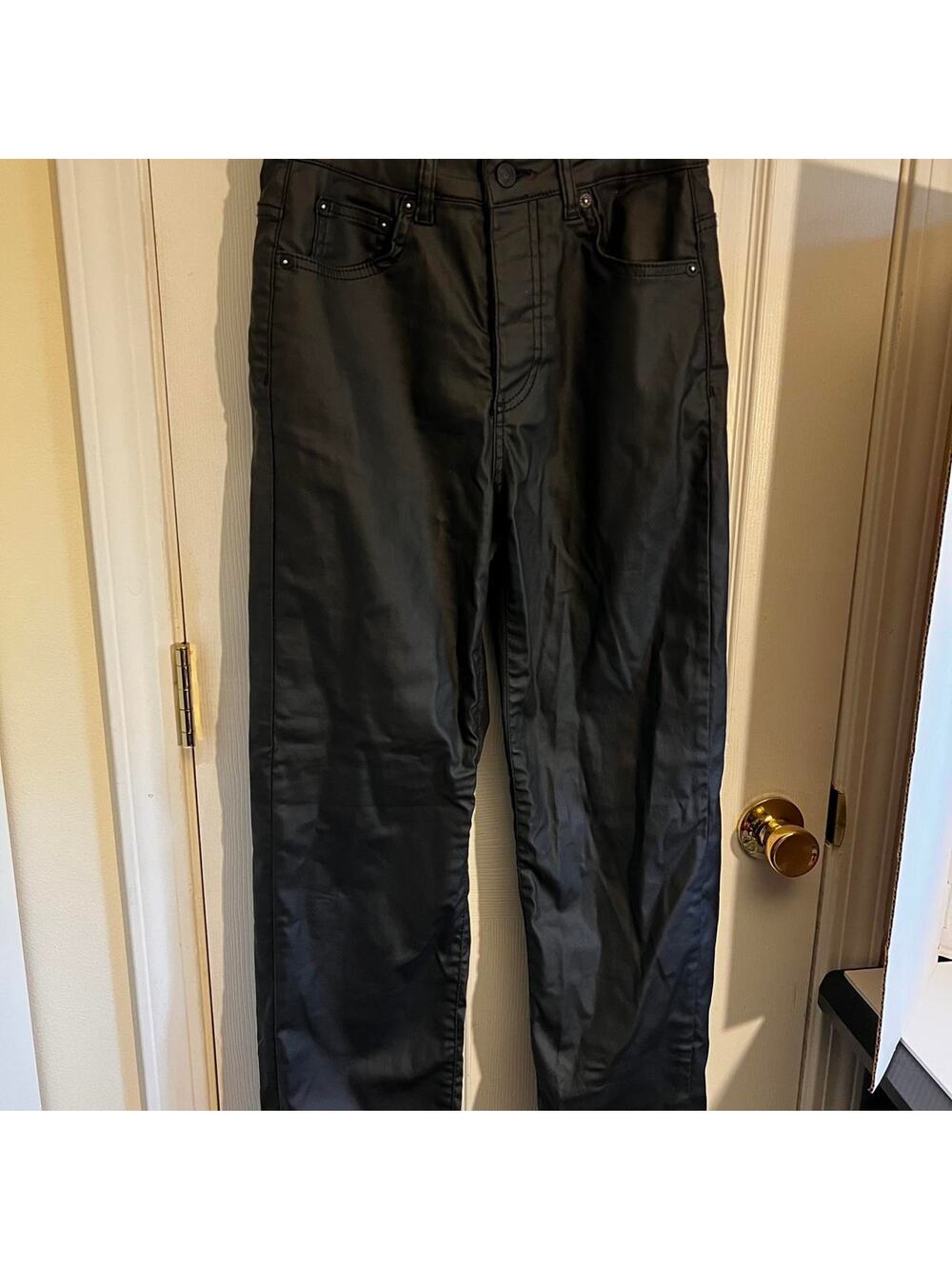 Free people black faux leather